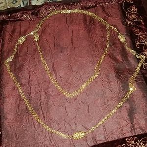 Vintage Monet Gold tone wrap necklace